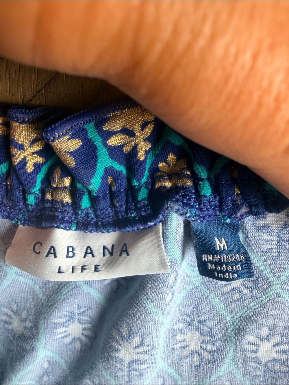 Cabana Life Blue Gold Print Tassel Dress Swim Cover Up Size M Beach Resort - Picture 11 of 17
